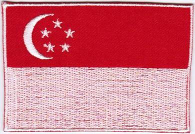 Flag Singapore Nation Emblem Badge Iron On Patch