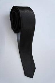 SLIM JT5 Black Top Quality Solid Formal Neck Tie