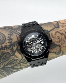 Custom Seiko Mod 42mm Black Skeleton AP Automatic
