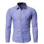 Z0553 BLUE STRIPED FORMAL CASUAL LONG SLEEVE SHiRT