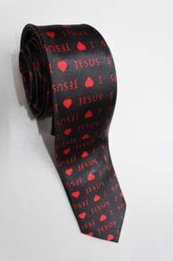 SLIM I Love Jesus Christmas Religion Neck Tie