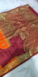Orange saree with blouse