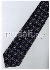 EPP16 Purple Black White Striped Formal Neck Tie