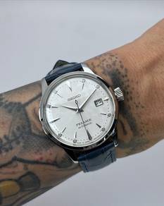 Custom Seiko Mod 40.5mm White Diamond Sakura Silve