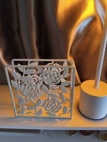 IKEA Floral Pattern White Napkin Holder16×16cm
