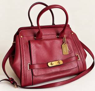 Coach Swagger Frame Satchel 35654 Burgundy