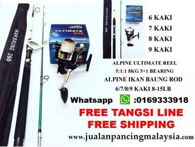 Alpine ikan baung rod combo alpine ultimate reel
