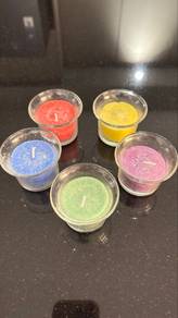 Set of 5 Candles in Glass Holders