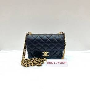Preloved Chanel Black Mini Square CF Bag GHW