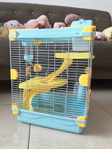 Full Set 3-Tier Hamster Cage with Accessories (Blu