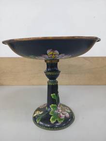 Chinese Cloisonné Floral Pedestal Bowl | 景泰蓝花卉高脚果盘