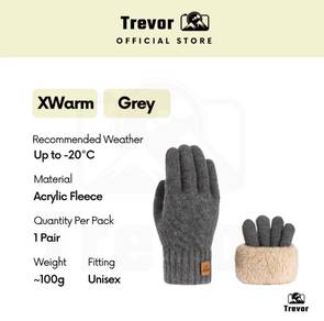 Brand New Trevor XWarm Grey Acrylic Fleece Gloves