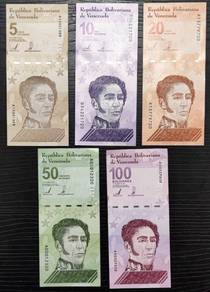 Venezuela Digitales Set of 5 ,5 - 100 Million 2021