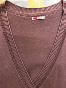ELLE 3/4 Sleeve Deep V Blouse