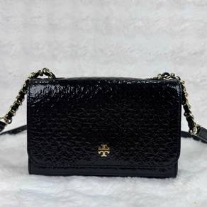Tory Burch Black patent leather crossbody bag
