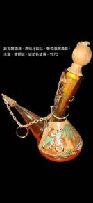 Amber Glass Art Bottle - with Cork and Copper Chai