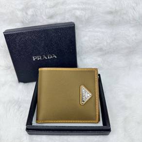 Authentic Prada Re-Nylon Wallet in Brown