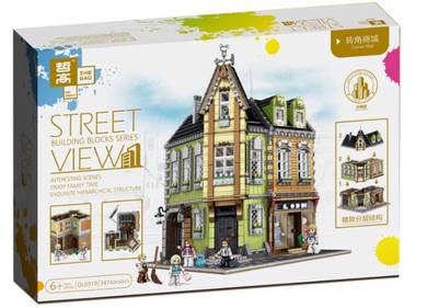 922 Street View Old Tavern Corner Building Blocks