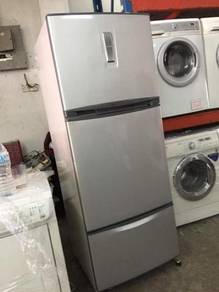 3 Pintu Toshiba Fridge Grey Refrigerator Peti Ais