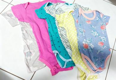 Set 6 Helai Baju Bayi Baru Lahir Bodysuit 