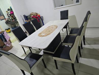 Meja Makan Marble 8 Seater