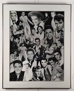 Elvis Presley Collage Poster Print Aluminium Frame