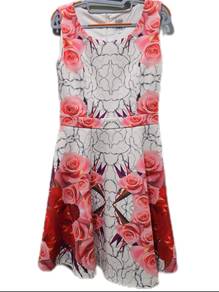 Mario & Gena Luxury Rose Pattern Sleeveless Dress