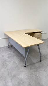 Modern L-Shape Office Desk with Drawers