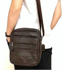 Genuine Cowhide Leather The H Men's Sling Bag