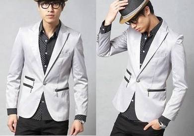 NEW STYLISH GREY BLAZER SLIM FIT SUiTS COAT JACKET