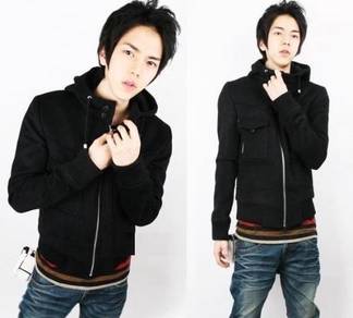 BLACK ZiP-UP HOODIE THICK WINTER JACKET SWEATER