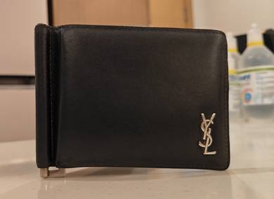 ORIGINAL YSL Saint Laurent Money Clip Wallet Black