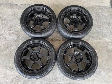 Rim te37 like new 16 inch tayar 90%