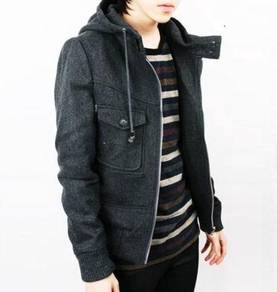 D.HOMME ZiPPER HOODIE SWEATER WOOLEN THICK JACKET
