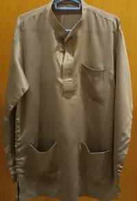 Bronze Baju Melayu with pockets long sleeve