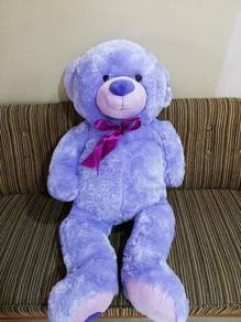 Purple 100 cm bear with ribbon