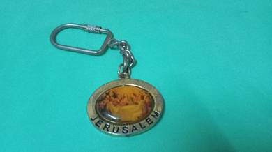 Brass vintage Jerusalem keychain 