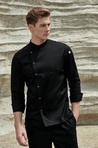 Green Chef Harley Black Chef Jacket Long Sleeves