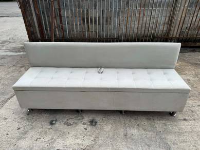 7ft Velvet Storage Sofa Bed 4 Seater Baldu Fabric