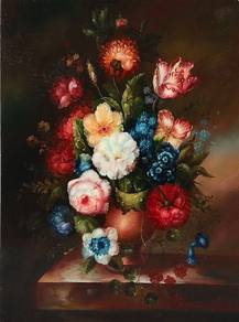 Clearance-Floral Oil Painting on hardboard 4