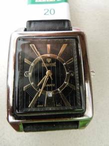 Slimstone Quartz Rectangular Black Dial Watch
