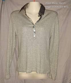 Grey long sleeve henley shirt