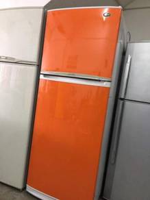 Samsung 2 doors orange fridge Peti Sejuk Ais