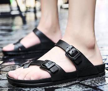 M0253 READY STOCK BLACK SANDAL SLiPPER SHOES 🔥