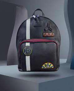 Bally Switzerland Graphic Patch Leather Backpack