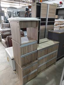 Dressing Cabinet with Mirror + 2 S.cabint + Stool