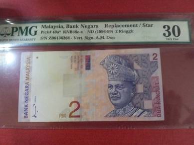 Malaysia RM2 Ahmad Don prefix ZB PMG 30