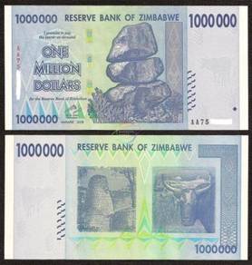Zimbabwe 1 MILLION Dollars 2008 -  unc