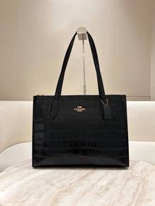Coach Nina Carryall Tote Bag In Croc Embossed