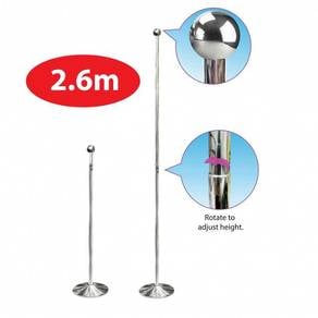 Flag Pole With Stand 2.6M (Silver)